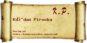 Kádas Piroska névjegykártya